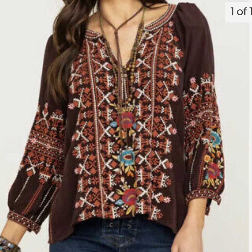 Johnny Was Blouse Top Tunic